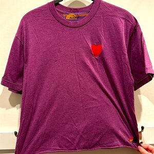 Aviator Nation Purple Tee with Red Heart Patch